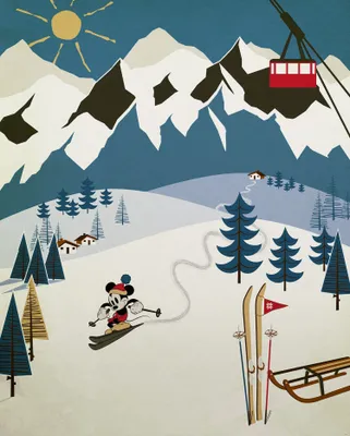 Produktbild von Disney Fototapete Micky Maus Blau - 610743 - 200 x 250 cm