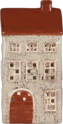 Image de Clayre & Eef Bougeoir Maison 12x8x24 cm Beige Céramique