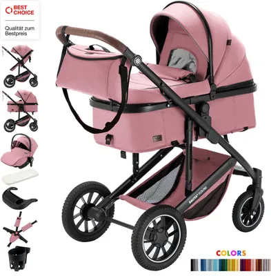 Obrázek produktu pro Daliya® FLEXI-PRO M 3v1 kočárek a sportovní kočárek s autosedačkou i-Size, paměťovými knoflíky, kočárek s autosedačkou, lehký, velký nákupní košík