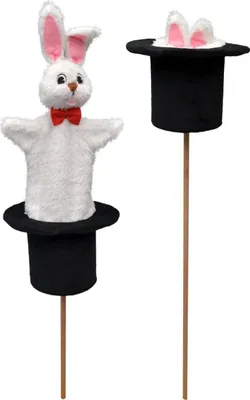 Produktbild von Tütenkasper Kaninchen - Kaninchen im Hut - 3 in 1 Tütenkasper 59 cm