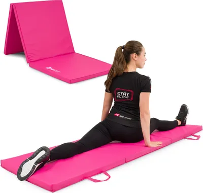 Produktbild von Hop-Sport Turnmatte klappbar Weichbodenmatte Klappbar für zuhause Fitnessmatte Gymnastikmatte - Weich  4cm HS-064FM Rosa