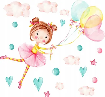 Produktbild von Wandtattoo Bunte Luftballons, mit umweltfreundlichen, geruchsneutralen Druckfarben - Wandsticker, Wandaufkleber Kinder 170 x 300 cm