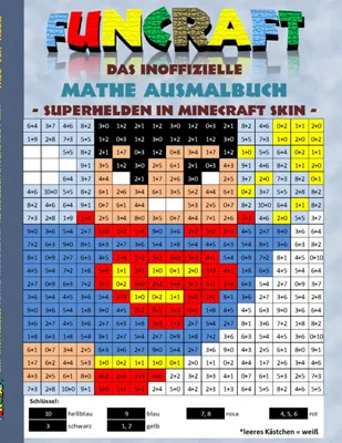 Produktbild von Funcraft - Das inoffizielle Mathe Ausmalbuch: Superhelden im Minecraft Skin (Superman Cover)