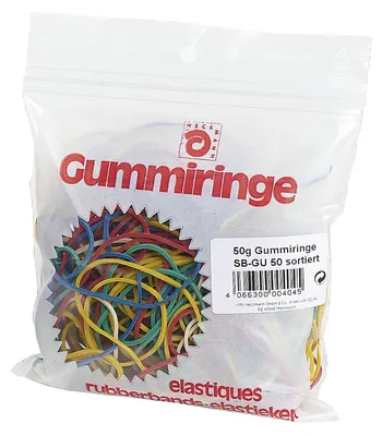Produktbild von Gummiringe 50 g farbl.sortiert