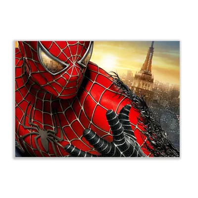Produktbild von Malen-nach-Zahlen mit einem Rahmen Gemälde - Spider-Man 50 x 40 cm