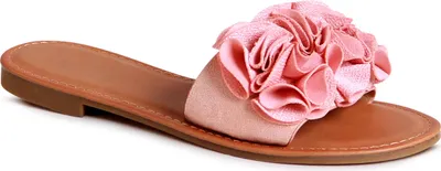 Produktbild von topschuhe24 2480 Damen Pantoletten Sandalen Blume, Farbe:Rosa, Größe:41 EU