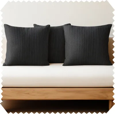 Produktbild von novely® 3er Set Dekokissen PORTO Cord-Optik Kissen Sofakissen Zierkissen Kissenbezug 40x40cm Füllung Wohnzimmer - Farbe: 135 Schwarz | Ausführung: nur Bezüge (ohne Füllung)