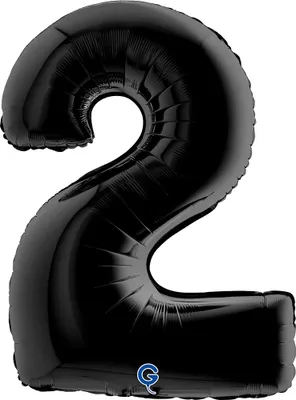 Produktbild von Riesenzahl Folienballon 40"/102cm | Schwarz Zahl: 2