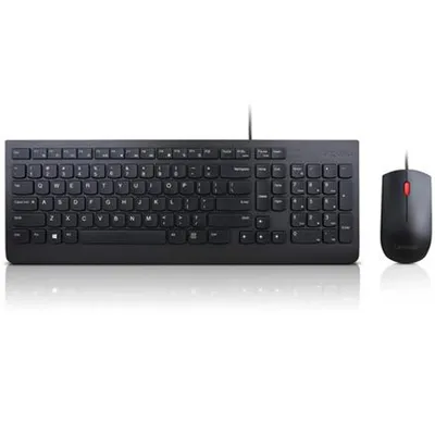 Zdjęcie produktu dla Lenovo 4X30L79922, Pełnowymiarowy (100%), Przewodowa, USB, QWERTY, Czarny, Dołączona myszka
