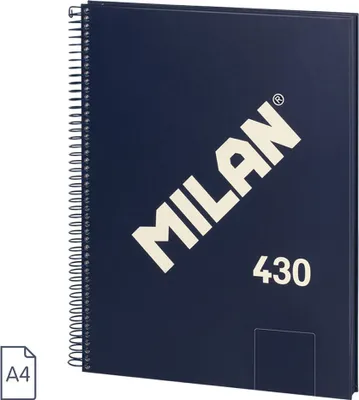 Produktbild von Milan 57141E80B, Einfarbig, Blau, A4, 80 Blätter, 95 g/m², Hardcover