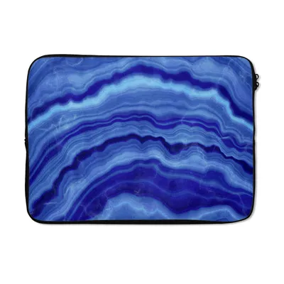 Produktbild von MuchoWow® Laptop Hülle 14 ZollAchat Stein - Blau Laptoptasche - Laptoptasche - Stoßsicher - Schutzhaube