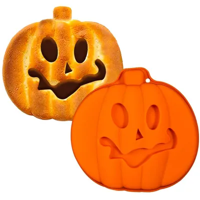 Obrázok produktu pre Silikónová forma na pečenie tekvíc, priemer 22 cm, vhodná na Halloween, forma na koláče, odolná voči teplu