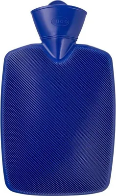 Produktbild von Klassik Wärmflasche 1,8L von Hugo Frosch, Bettflasche, Wärmekissen, Halblamelle, blau