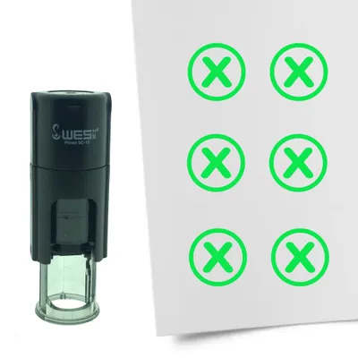 Produktbild von CombiCraft Selbstfärbender Stempel 'Checkbox mit Kreuz' in der Farbe Grün, Ø10mm