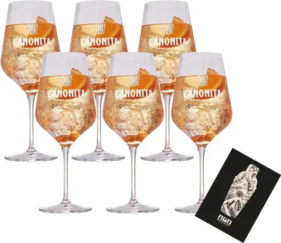 Produktbild von Canonita 6er Set Aperitif Stielglas Ballonglas 6x Reliefglas Gläser