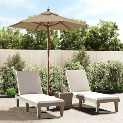 Produktbild von Maison Exclusive - Sonnenschirm mit Holzmast Taupe 196x231 cm