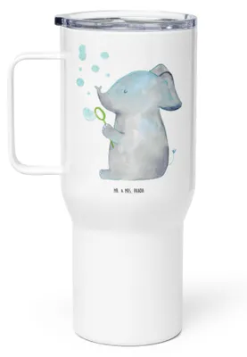 Produktbild von Mr. & Mrs. Panda Teetasse Elefant Seifenblasen - Weiß - Geschenk, Lustige Sprüche, Liebe, Kaffee-to-go-Becher, Liebesspruch, Edelstahlbecher, Heimat, Elefanten