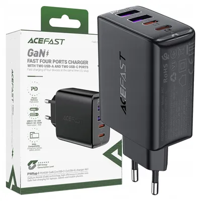 Obrázek produktu pro Acefast Power Charger Pd 45W Gan 2Xusb-C + 2Xusb-A se 4 porty ern