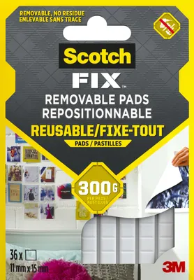Produktbild von Scotch-FIX™ Ablösbare Klebepads Klebesticker 11x15mm 36 Stück Packung