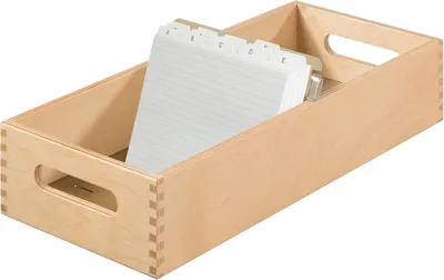 Zdjęcie produktu dla HAN 1006-0 Tacka na karty wykonana z drewna DIN A6 pozioma, na maks. 1500 kart, naturalne drewno