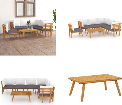 Produktbild von vidaXL 7 tlg. Garten Lounge Set mit Kissen Massivholz Akazie - Garten-Lounge-Set - Garten-Lounge-Sets - Terrassenmöbel - Gartenmöbel