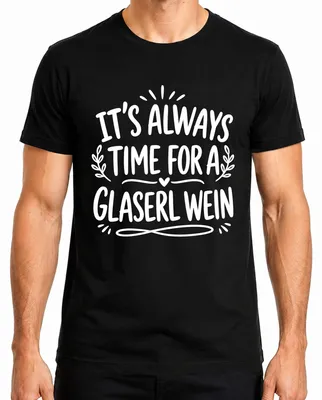 Immagine prodotto di Maglietta da uomo, colore nero, taglia M, con scritta "Glaserl Wein Lustig Statement Sarkasmus"
