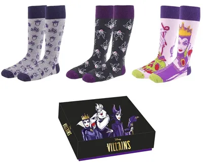 Obrázok produktu pre Balenie 3 ponožiek s motívmi postáv zo sveta Disney Villains