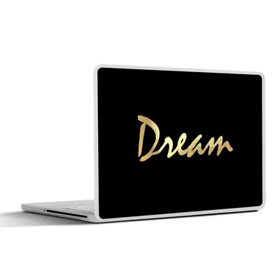 Produktbild von MuchoWow® Laptop Aufkleber Sticker Cover Zitat - Traum - Schwarz - Gold 30x21 cm - Sticker für Laptop - Selbstklebend