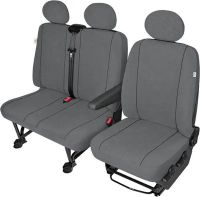 Produktbild von FORD Transit  Sitzbezüge Sitzschoner Set Fahrersitz + Doppelbank robust Stoff in grau