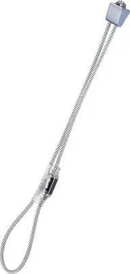 Klemmgerät "Stopper" von Black Diamond; aus Stahlseil mit einem grauen Kopf; geeignet für Big Wall Klettern.