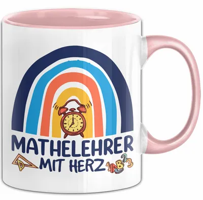 Produktbild von Mathelehrer Mit Herz Tasse Lustiges Geschenk Für Mathe-Lehrer (Rosa)