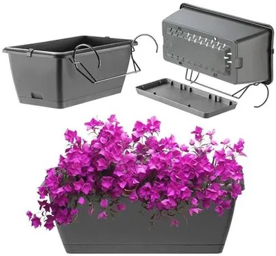 Produktbild von Kunststoff-Blumenkasten 40 cm - Wetterfester Pflanzbehälter für Balkon und Terrasse