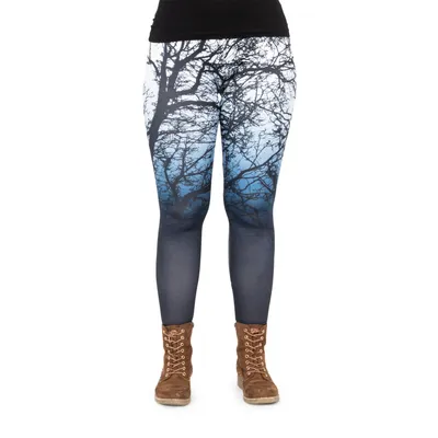 Produktbild von cosey - bedruckte bunte Leggins (Einheitsgröße) - weiß-blau-schwarz (Baum)