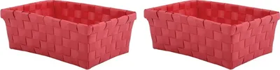 Produktbild von MSV Aufbewahrungskörbchen 19x14x8 cm Rot 2er Set