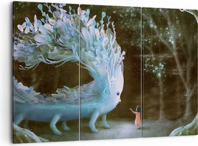 Produktbild von Bild auf Leinwand - Leinwandbild - 3 Teile - Monster Kind Fee - 105x70cm - Wand Bild - Wanddeko - Wandbilder - Leinwanddruck - Bilder - Wanddekoration - Leinwand bilder - Wandbild - CE105x70-4712
