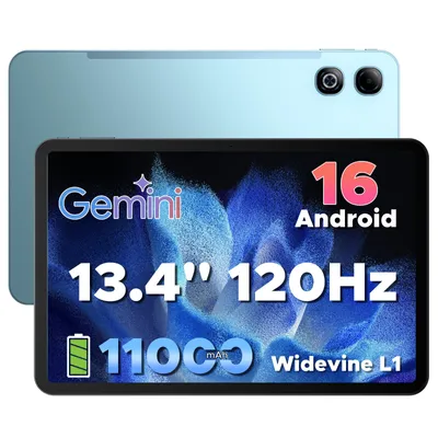 Produktbild von DOOGEE U13 Pro – Tablet, Android 16, 13,4 Zoll, 36 (6+30) GB + 256 GB, 120 Hz, 11000 mAh/18 W, Gemini AI, Widevine L1, 8 MP + 13 MP Kamera