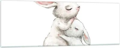 Produktbild von Bilder auf glas - Einteilig - Kaninchen Hase Kinder - 90x30cm - Glasbilder - Wandbilder - Bilder - zum Aufhängen bereit - Wanddekoration aus Glas - Glas Bilder - Wandbild auf Glas - GAB90x30-4725