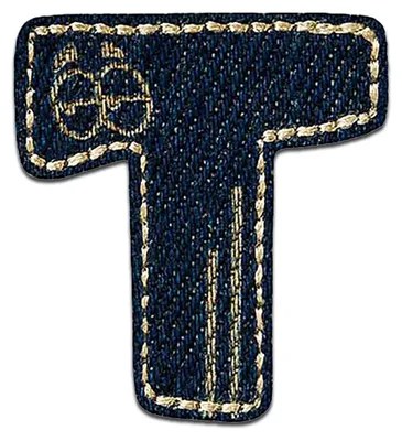 Produktbild von Buchstabe T 3.3 x 2.9 cm: Alphabet Buchstabe Einzeln Auswählbar - Aufnäher, Bügelbild, Aufbügler, Applikationen, Patches, Flicken, Zum Aufbügeln