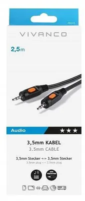 Obrázok produktu pre Kábel ViVanco™46045 Audio kábel 3,5 mm 2,5 m