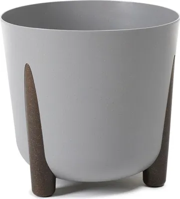 Obrázek produktu pro HowHomely Květináč 28cm výška - Plantážní hrnec Šedý - Plastový květináč