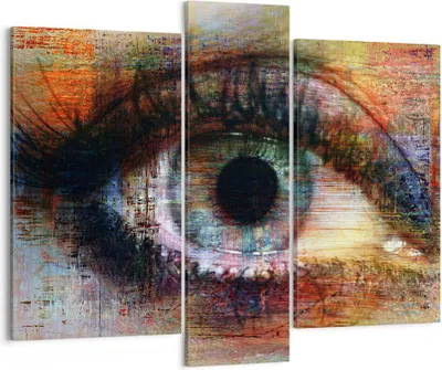 Produktbild von Bild auf Leinwand - Leinwandbild - Auge Abstraktion - 95x80cm - Wand Bild - Wanddeko - Wandbilder - Leinwanddruck - Bilder - Kunstdruck - Wanddekoration - Leinwand bilder - Wandkunst - CB95x80-3518