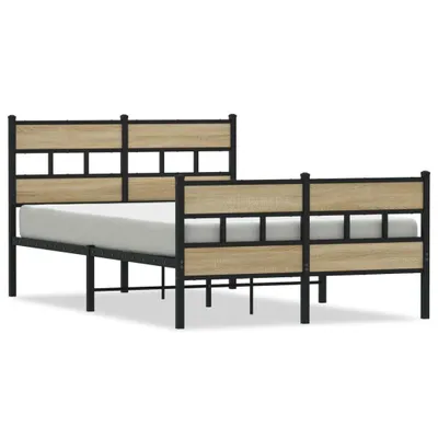 Image de vidaXL Lit métallique sans matelas Chêne Sonoma 120x190 cm