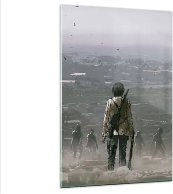 Produktbild von Bilder auf glas - Einteilig - Fantasie Krieg - 80x120cm - Glasbilder - Wandbilder - Bilder - zum Aufhängen bereit - Wanddekoration aus Glas - Glas Bilder - Wandbild auf Glas - GPA80x120-4101