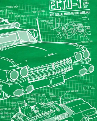 Produktbild von style3 ECTO-1 Blaupause Herren T-Shirt geisterjäger