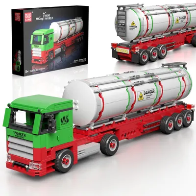 Imagen del producto de Mould King 24075, Kit de construcción de un camión cisterna, modelo de vehículo técnico, juego de bloques de construcción creativos, modelo de coche, ideal para niños/adultos/coleccionistas mayores de 8 años (556 piezas)