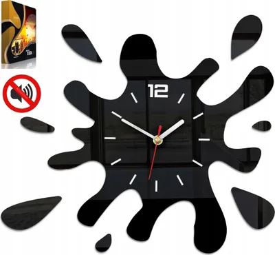 Produktbild von Kleks Black Ultra Quiet 45cm 3D Wanduhr
