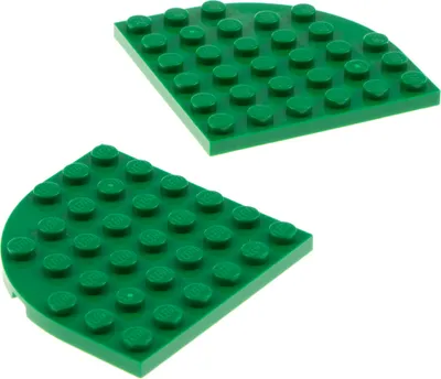 Produktbild von 2x Lego Bau Platte Ecke rund 6x6 grün Grundplatte 6021999 600328 4240403 6003