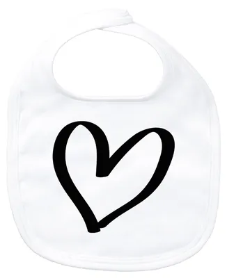 Produktbild von Huuraa Baby Lätzchen Herz Heart White Klettverschluss  Baumwolle Latz Geschenkidee