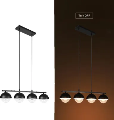 Produktbild von Vintage Pendelleuchte, Metall- und Glasdesign, höhenverstellbar