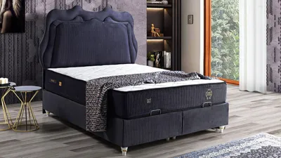 Produktbild von Bett Design Betten Luxus Betten Polster Schlafzimmer Möbel Modern Schwarz